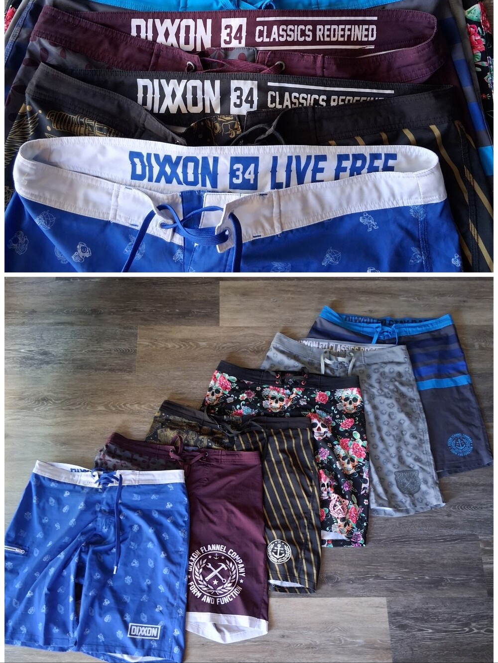 Dixxon Men’s Blue Surf Boardshorts – Live Free (34)